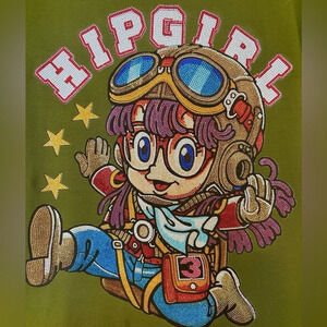 Energetic cartoon girl high-temperature pressed Australian  rhinestones dress